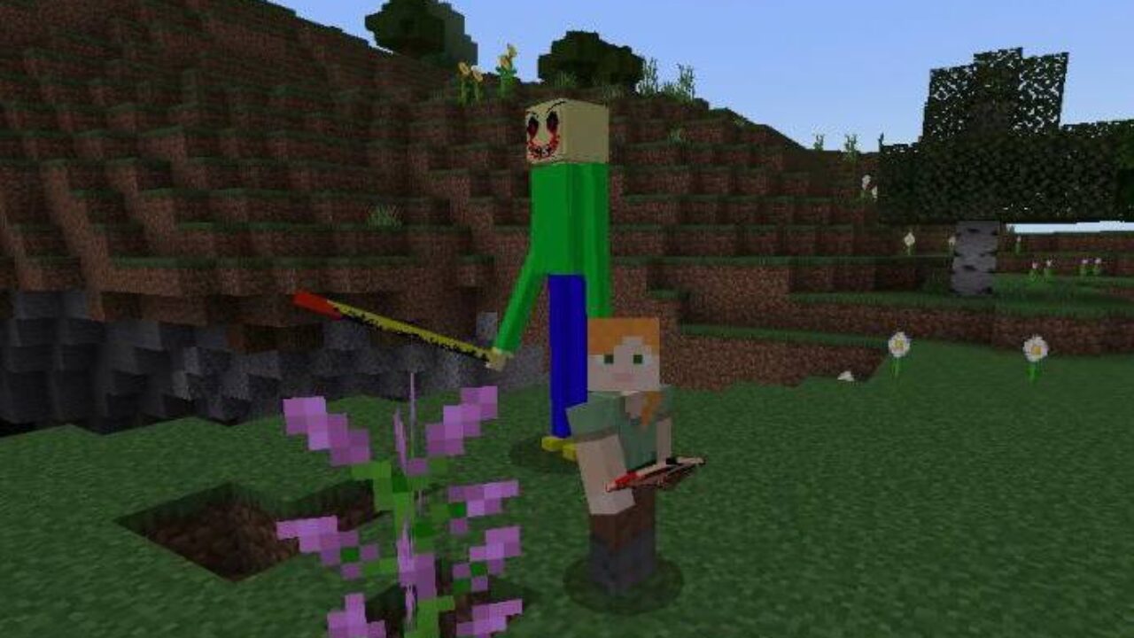 Моб с линейкой из Мода на Балди для Minecraft PE