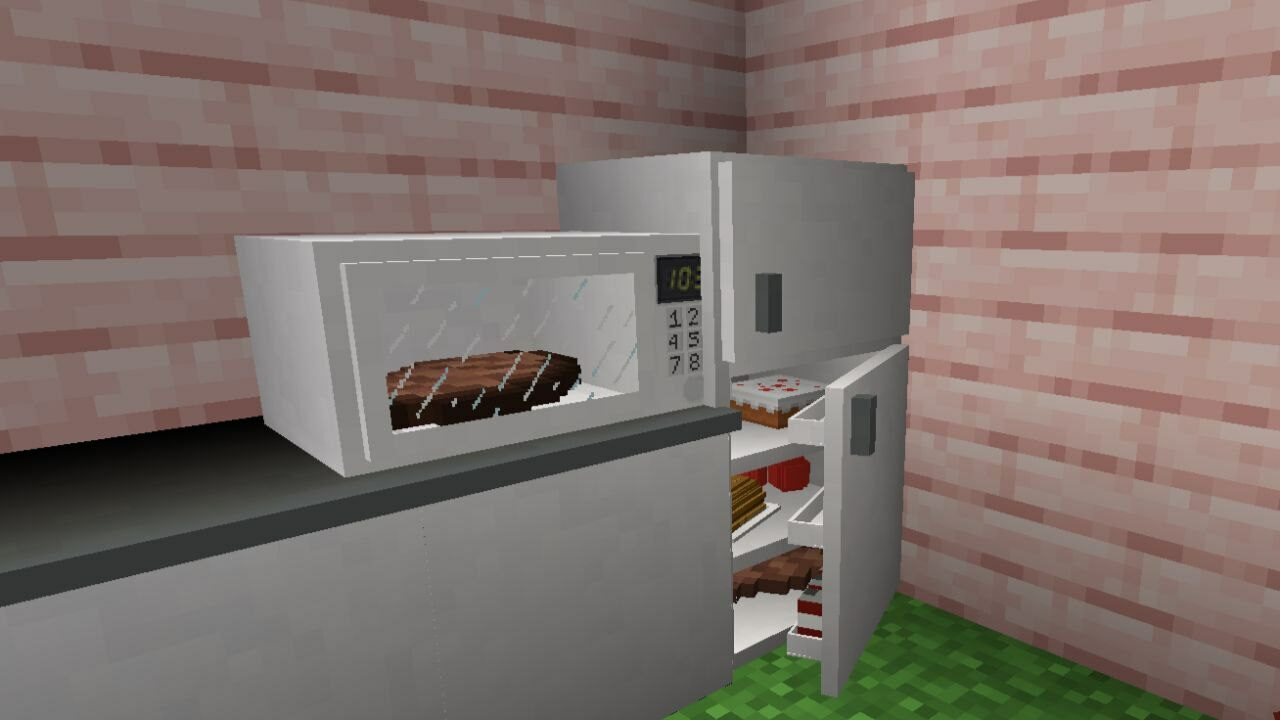 Холодильник в мебели из Мода на бытовую технику для Майнкрафт ПЕ