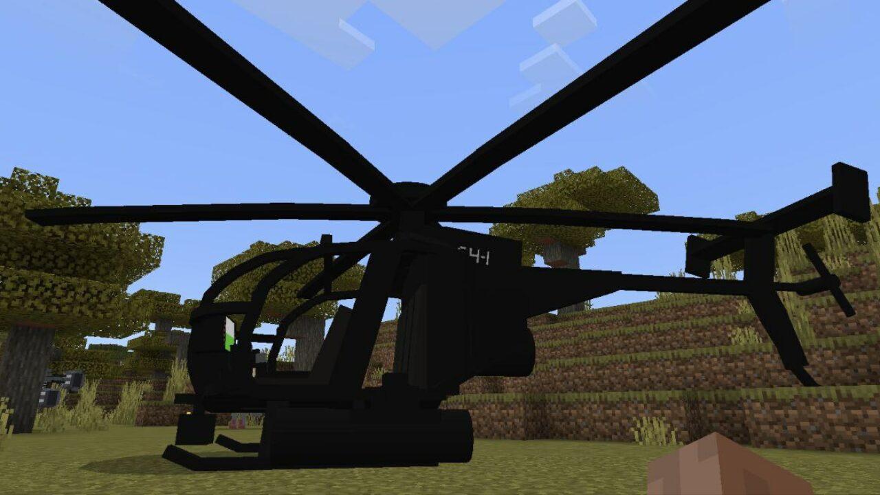 Вертолёт из Мода на Военный транспорт для Майнкрафт ПЕ