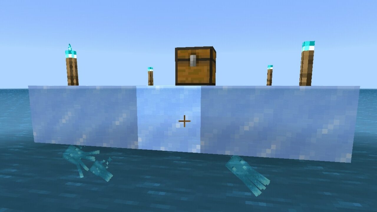 Сундук из Карты на 1 блок в океане для Майнкрафт ПЕ