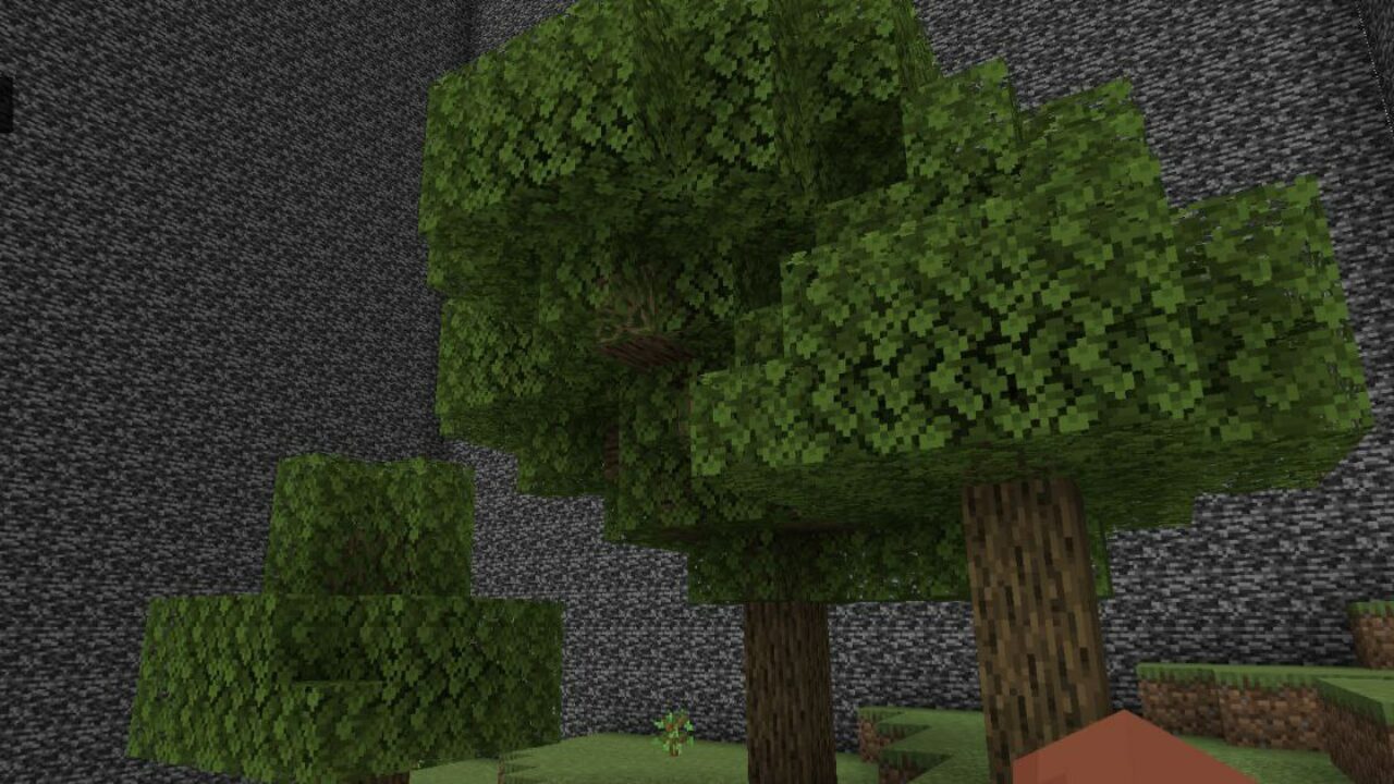 Деревья на карте 2 на 2 чанка для Minecraft PE