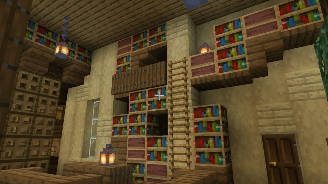 Библиотека стимпанк из Карты на Дом с мебелью для Майнкрафт ПЕ