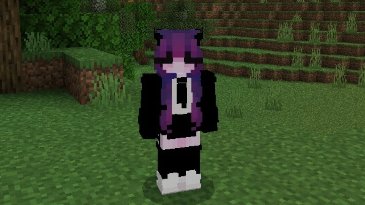 Скины с Фиолетовыми Волосами для Minecraft PE