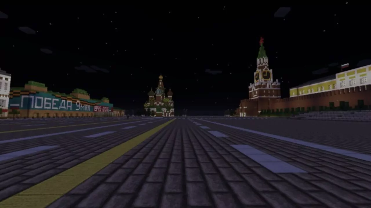 Красная площадь карта Москва Майнкрафт ПЕ