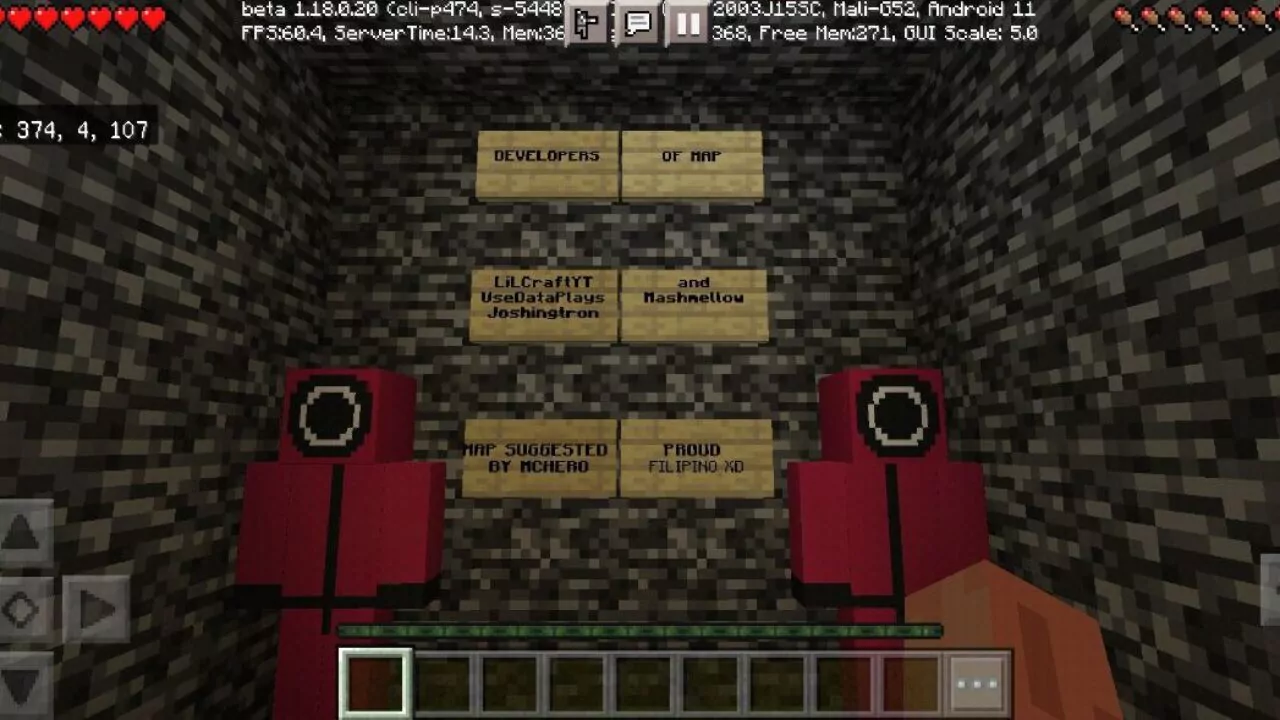Карта на Игру в Кальмара для Minecraft PE