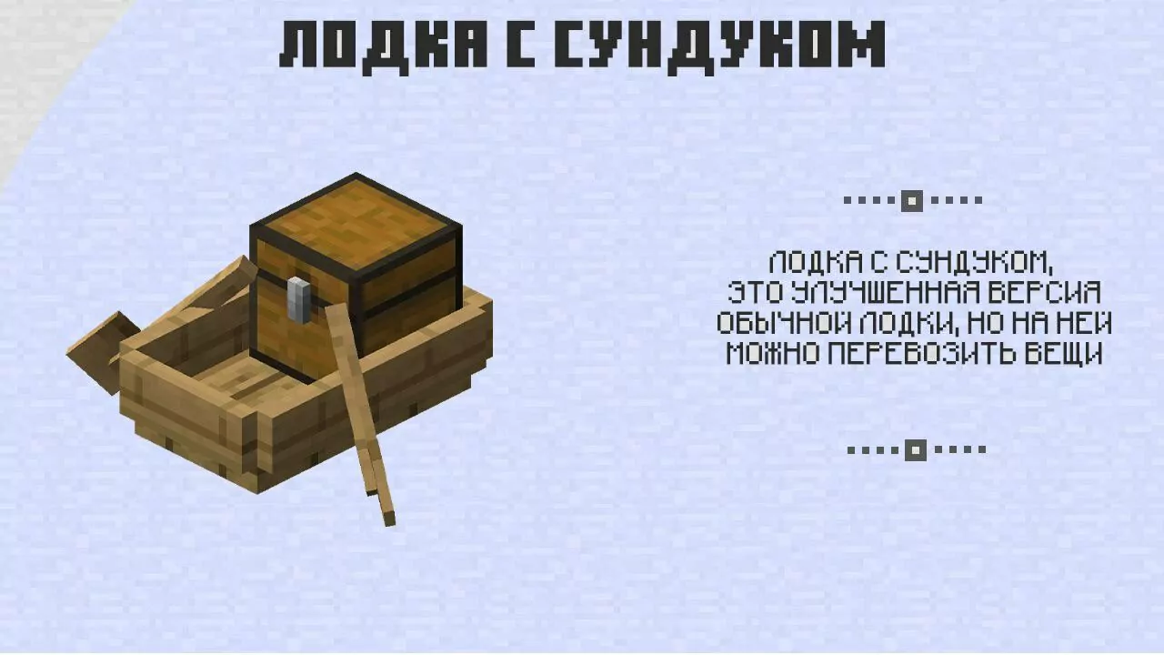 Лодка с сундуком в Майнкрафт ПЕ 1.18