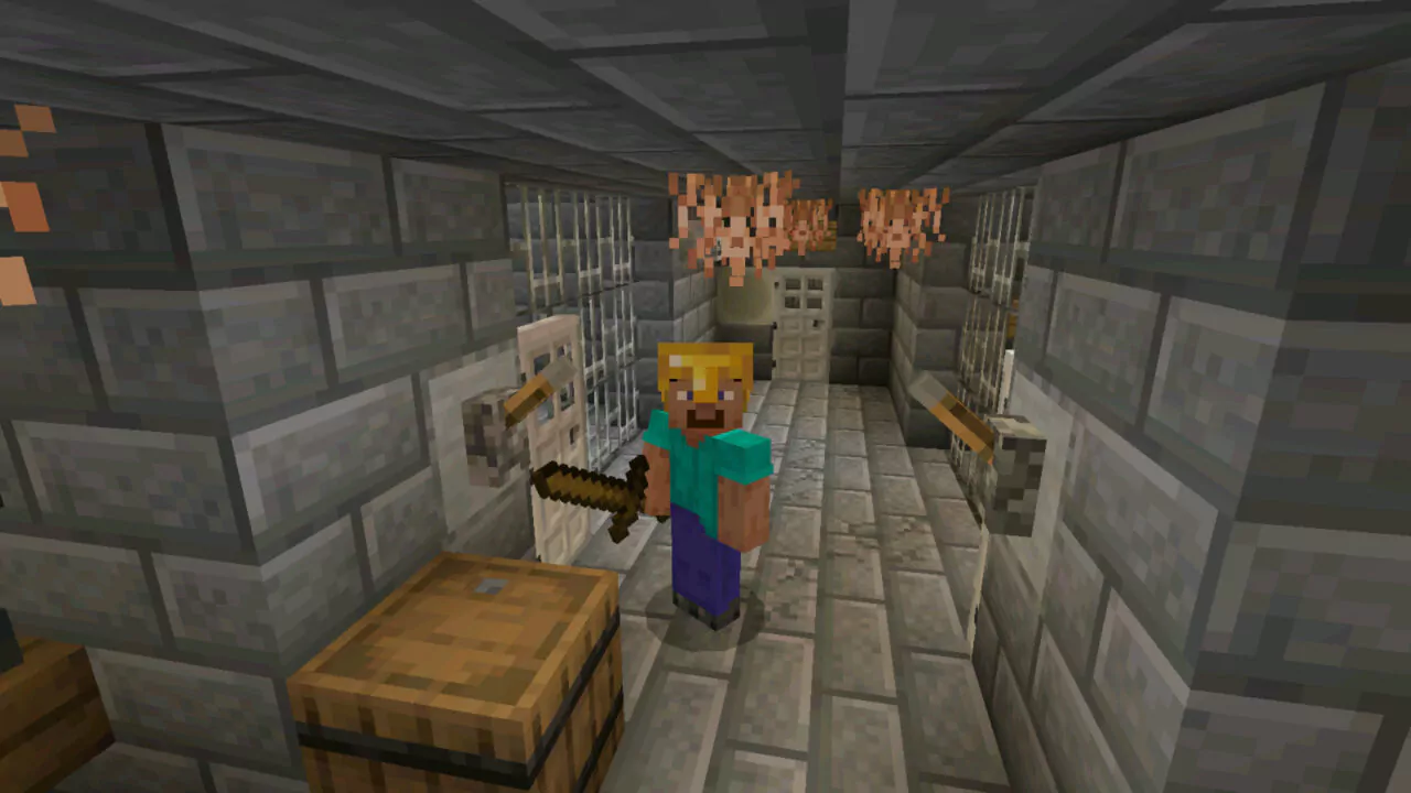 Коридор из карты Побег из Тюрьмы 2 в Minecraft PE